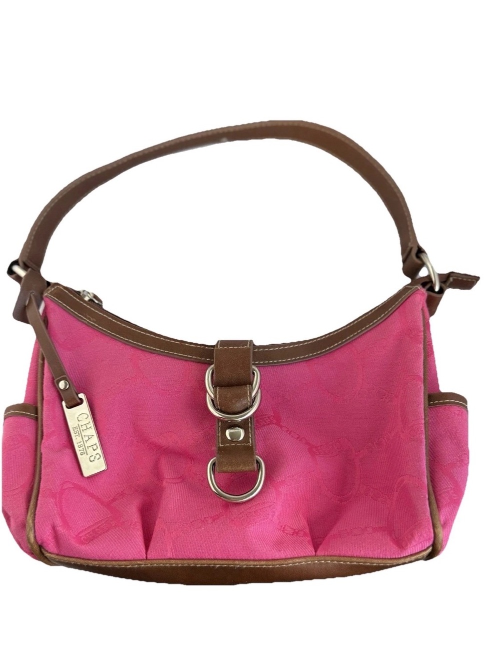 VTG CHAPS Ralph Lauren Equestrian Buckle Pink 11.5x6.25x2.5 Barbie Clueless 90’s - Picture 2 of 7